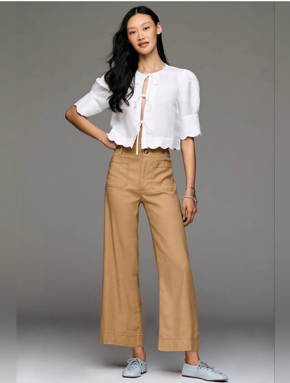 Anthropologie Maeve The Colette Magic Fabric Crop Wide-Leg Pants